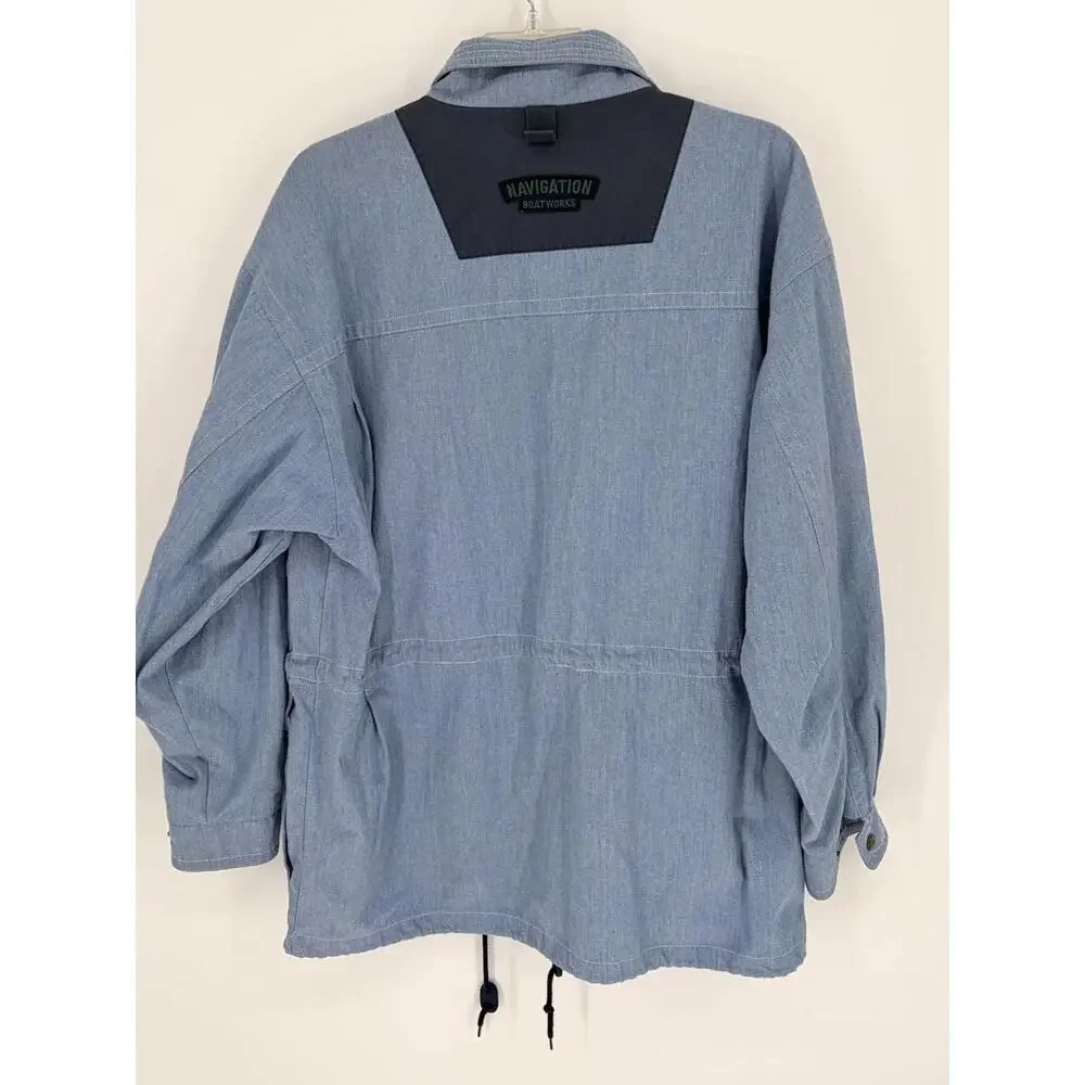 Vintage Sailing‎ Yachting Jacket Large Light Blue Utility Boat Works Marine